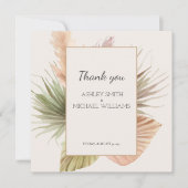 Carte De Remerciements Élégant Boho Rustique Mariage Floral (Devant)
