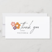 Carte De Remerciements Élégant Boho Script Floral (Devant)