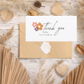 Carte De Remerciements Élégant Boho Script Floral