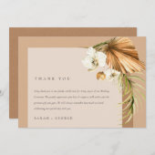Carte De Remerciements Elégant Boho séché Palm rouille Mariage d'arche fl (Devant / Derrière)
