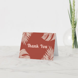Carte De Remerciements Elegant Boho Tropical Feuille Baby shower