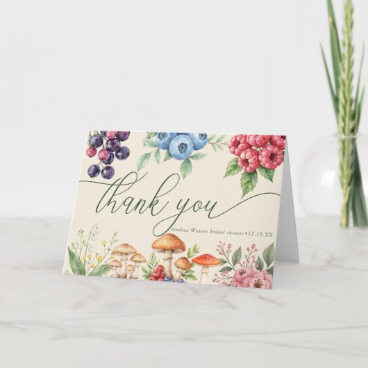 Carte De Remerciements Élégant bois | Botanique forestière (Devant)