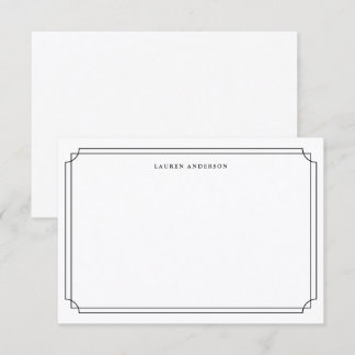 Carte De Remerciements Élégant bordure noir et blanc Formel