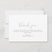 Carte De Remerciements Elegant Botanical Monogram Wedding (Dos)