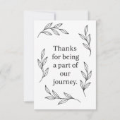 Carte De Remerciements Elegant Botanical Ribbon Flow (Dos)