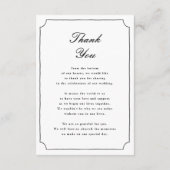 Carte De Remerciements Elegant Bow Whimsical Black & White Photo Mariage (Dos)