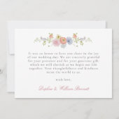 Carte De Remerciements Elegant Bows and Wildflowers (Dos)