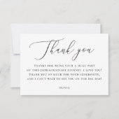 Carte De Remerciements Elegant Bridal Shower Note | Minimalist Script (Devant)