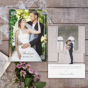 Carte De Remerciements Elégant cadre Rococo français photo