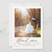 Carte De Remerciements Elegant Calligraphy Modern Photos Wedding  (Devant)