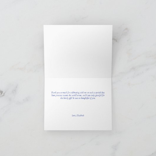 Carte De Remerciements Elégant Carrelage bleu italien Citron Citrus Scrip (Intérieur)