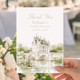 Carte De Remerciements Elégant Château Romance Française Enterrement de V
