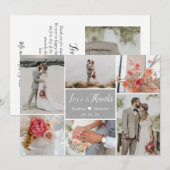 Carte De Remerciements Elegant Chic 6 Photo Collage Mariage gris (Devant / Derrière)