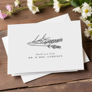Carte De Remerciements Elegant Chic Boho Fleur sauvage Mariage