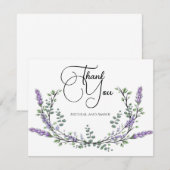Carte De Remerciements Élégant chic lavande eucalyptus (Devant / Derrière)