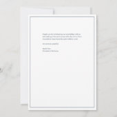 Carte De Remerciements Élégant chic Mariage bleu de marine moderne (Dos)