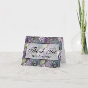 Carte De Remerciements Elégant chic pourpre pourpre chic aquarelle fleuri