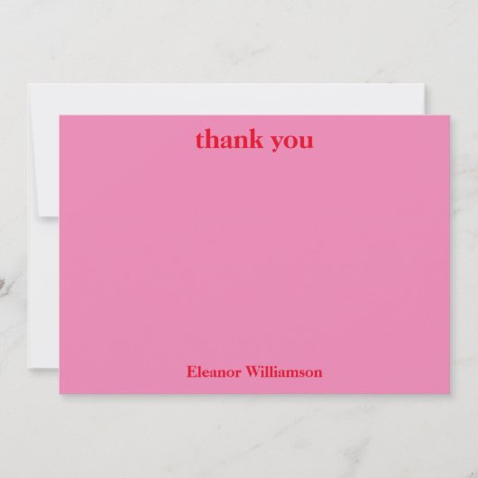 Carte De Remerciements Élégant Chic Rose Rouge Mariage Personnalisé (Devant)