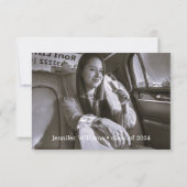 Carte De Remerciements élégant chic script graduation 2025 photo (Dos)