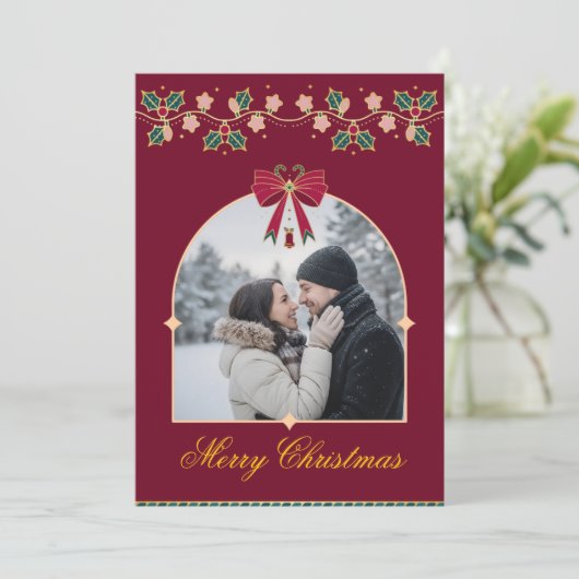 Carte De Remerciements Elegant Christmas Greeting Card – A Message of Lov (Debout devant)