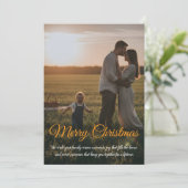 Carte De Remerciements Elegant Christmas Greeting Card | Merry Christmas (Debout devant)