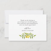 Carte De Remerciements Elégant citrons aquarelle verdure (Dos)