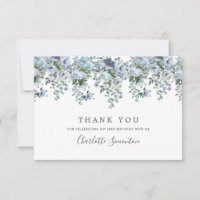 Elégant classique Dusty bleu floral 18e anniversai