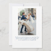 Carte De Remerciements Élégant classique Dusty Bleu Français Floral (Dos)