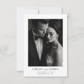 Carte De Remerciements Élégant classique Formal noir blanc Mariage photo (Devant)