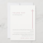 Carte De Remerciements Élégant classique minimal de la typographie rose B (Devant)