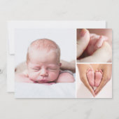 Carte De Remerciements Élégant Collage Photo Signature Script Baptême (Dos)