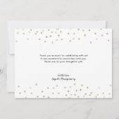 Carte De Remerciements Elégant Confetti en argent or (Dos)