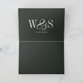 Carte De Remerciements Élégant couple mariage initial d'ébène (Intérieur)