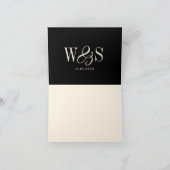 Carte De Remerciements Élégant couple noir mariage initial (Intérieur)