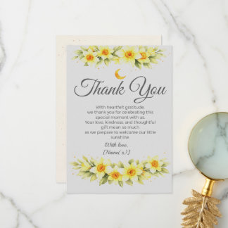 Carte De Remerciements Elegant Daffodil Baby Shower Thank You Card
