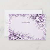 Carte de remerciements élégant de fleurs violettes (Dos)