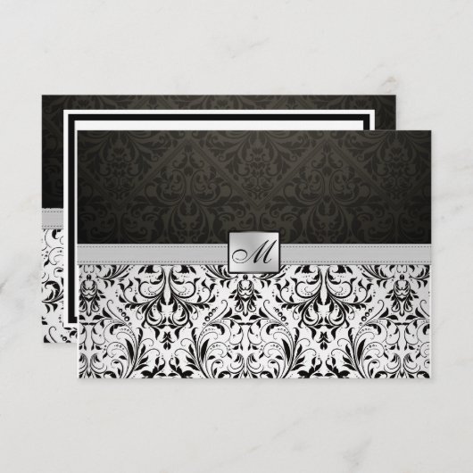 Carte de remerciements élégant de monogramme de (Devant / Derrière)