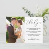 Carte De Remerciements Élégant Delicate Calligraphie Mariage photo (Debout devant)