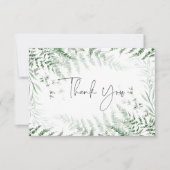 Carte De Remerciements Elégant Delicate Greenerns Mariage (Devant)