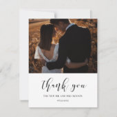 Carte De Remerciements Elégant design photo mariage (Devant)