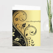 Carte de remerciements élégant d'or et de rouleau (Dos)