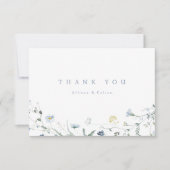 Carte De Remerciements Elégant Dusty Blue Fleur sauvage Rustic Boho Maria (Devant)