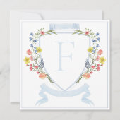 Carte De Remerciements Elégant Dusty Blue Pastel Fleur sauvage Mariage Cr (Devant)