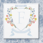 Carte De Remerciements Elégant Dusty Blue Pastel Fleur sauvage Mariage Cr