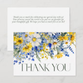 Carte De Remerciements Elégant Dusty Fleur sauvage Jaune Boho Mariage (Devant / Derrière)