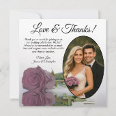 Carte De Remerciements Elégant Dusty Mauve Rose Rose Oval Mariage photo (Devant)