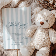 Élégant écriture et rayures Baby Shower