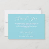 Carte De Remerciements Elegant Egg Blue Traditional Funeral Sympathy (Devant)