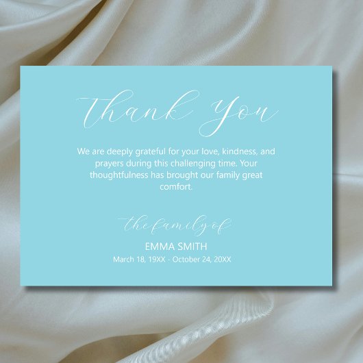 Carte De Remerciements Elegant Egg Blue Traditional Funeral Sympathy