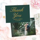 Carte De Remerciements Élégant Emerald Green Mariage photo